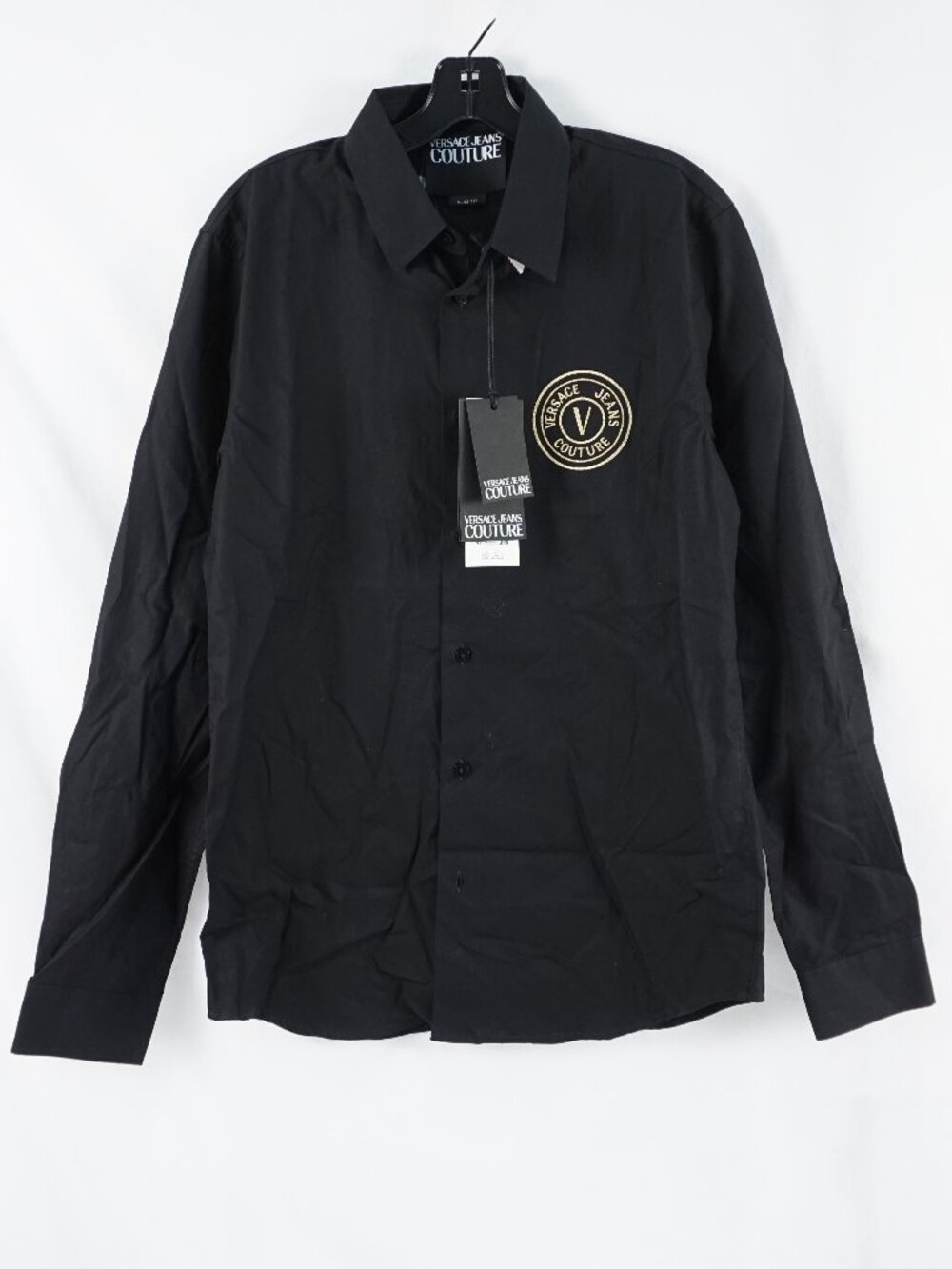 Versace Jeans Couture Slim V-Emblem Black Button-Up Shirt - Men's Size XS (NWT)